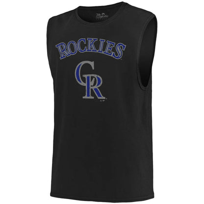 Colorado Rockies Majestic Threads Softhand Muscle Tank Top - Black
