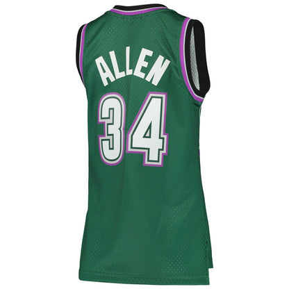 Ray Allen Milwaukee Bucks Women's 1996/97 Hardwood Classics Swingman Jersey - Green | Mitchell & Ness on sale