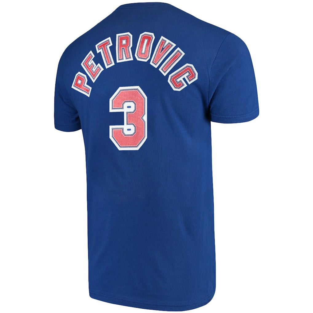 Drazen Petrovic Brooklyn Nets Hardwood Classics Name & Number Player T-Shirt - Royal | Mitchell & Ness on sale