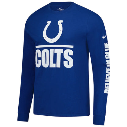 Indianapolis Colts Split Local Long Sleeve T-Shirt - Royal | Nike sale