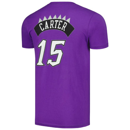 Vince Carter Toronto Raptors Hardwood Classics Stitch Name & Number T-Shirt - Purple | Mitchell & Ness for sale
