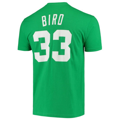 Larry Bird Boston Celtics Hardwood Classics Stitch Name & Number T-Shirt - Kelly Green | Mitchell & Ness online