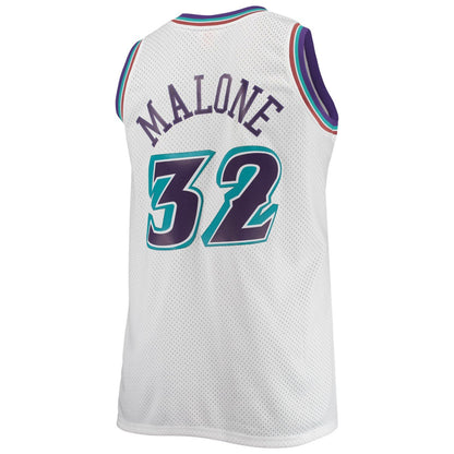 Karl Malone Utah Jazz 1996/97 Big & Tall Hardwood Classics Swingman Jersey - White | Mitchell & Ness for sale