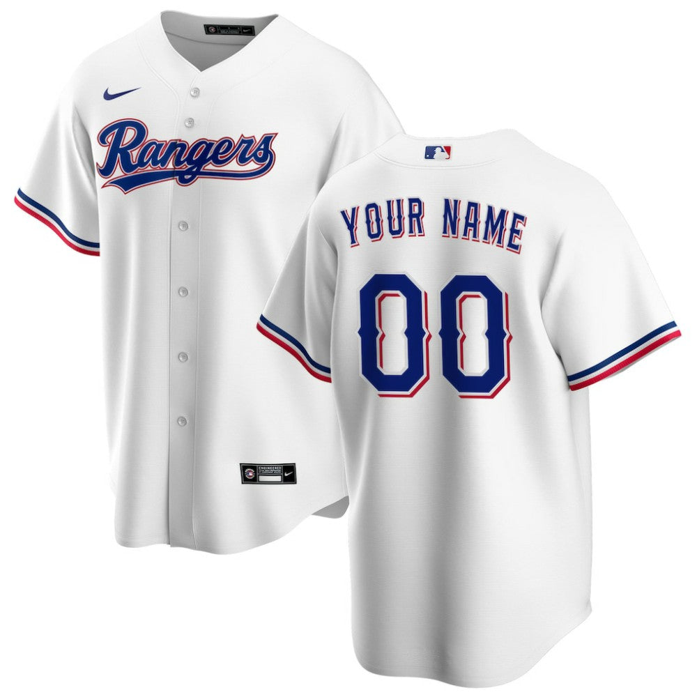 Texas Rangers Home Replica Custom Jersey - White | Nike