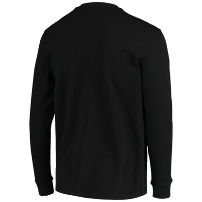 Las Vegas Raiders Dunbrooke Logo Maverick Thermal Henley Long Sleeve T-Shirt - Black sale