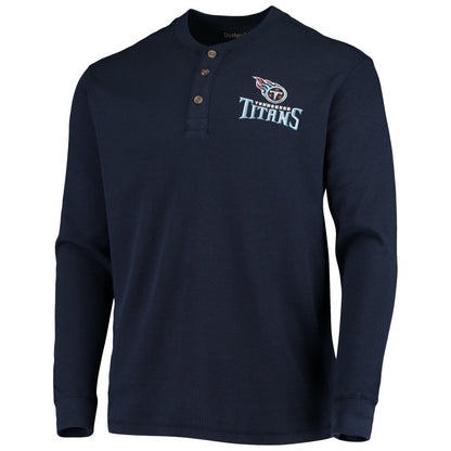 Tennessee Titans Dunbrooke Logo Maverick Thermal Henley Long Sleeve T-Shirt - Navy cheap