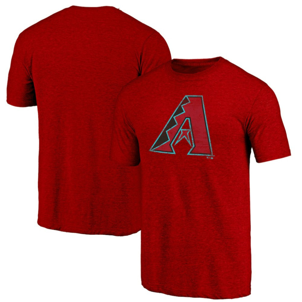 Arizona Diamondbacks Weathered Official Logo Tri-Blend T-Shirt - Red