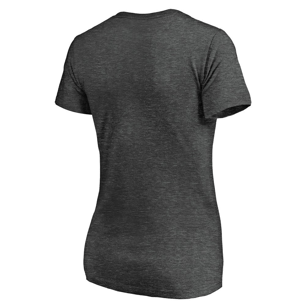 Los Angeles Angels Women's Team Logo Lockup V-Neck T-Shirt - Heathered Charcoal