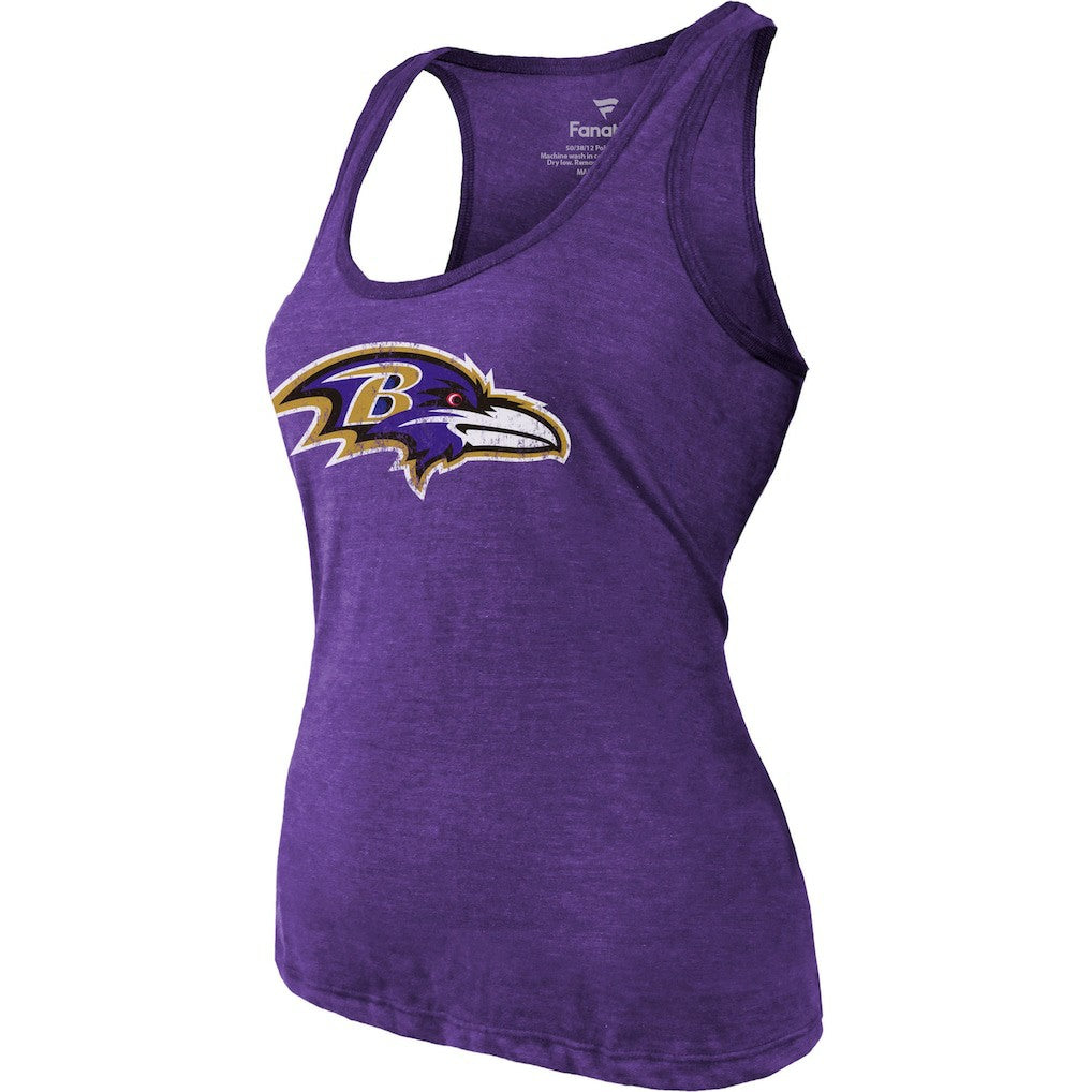 Lamar Jackson Baltimore Ravens Majestic Threads Women's Name & Number Tri-Blend Tank Top - Heathered Purple cheap