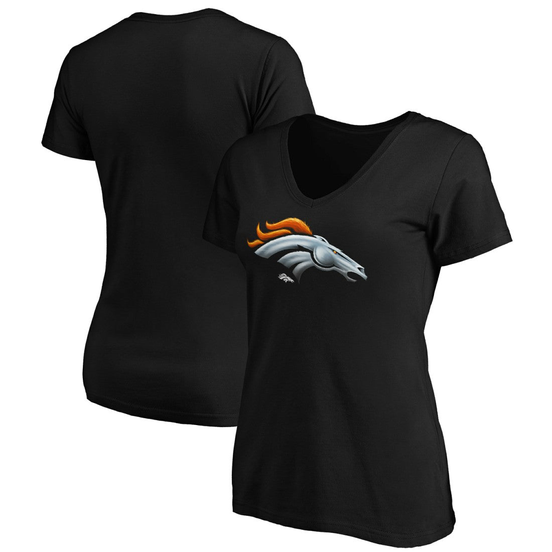 Denver Broncos Women's Midnight Mascot Logo V-Neck T-Shirt - Black online