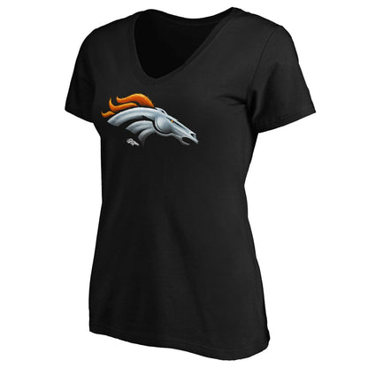 Denver Broncos Women's Midnight Mascot Logo V-Neck T-Shirt - Black online