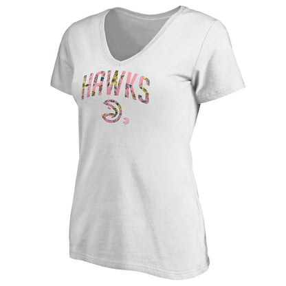 Atlanta Hawks Women's Floral Arch V-Neck T-Shirt - White shop