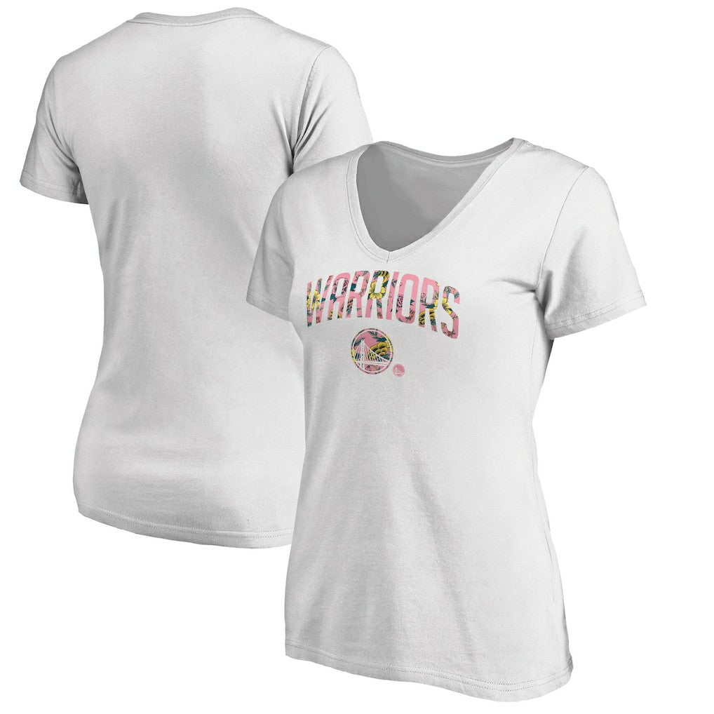 Golden State Warriors Women's Floral Arch V-Neck T-Shirt sale - White online