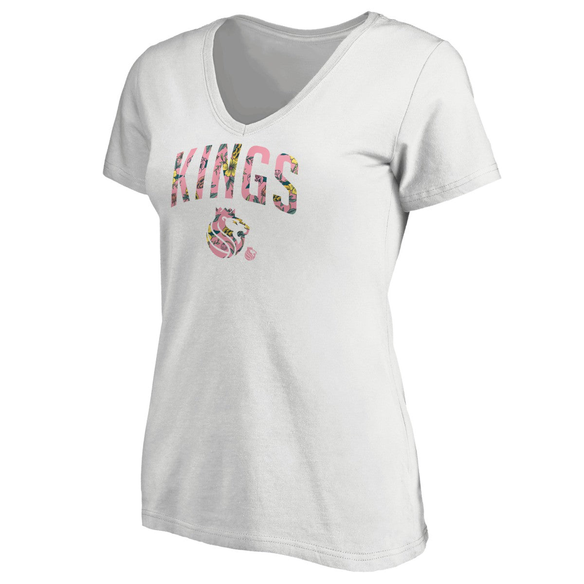 Sacramento Kings Women's Floral Arch V-Neck T-Shirt - White shop