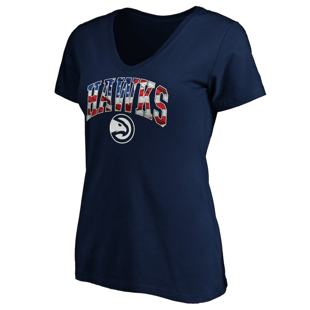 Atlanta Hawks Women's Banner Wave V-Neck T-Shirt - Navy for sale