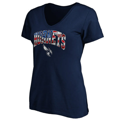Charlotte Hornets Women's Banner Wave V-Neck T-Shirt - Navy discount
