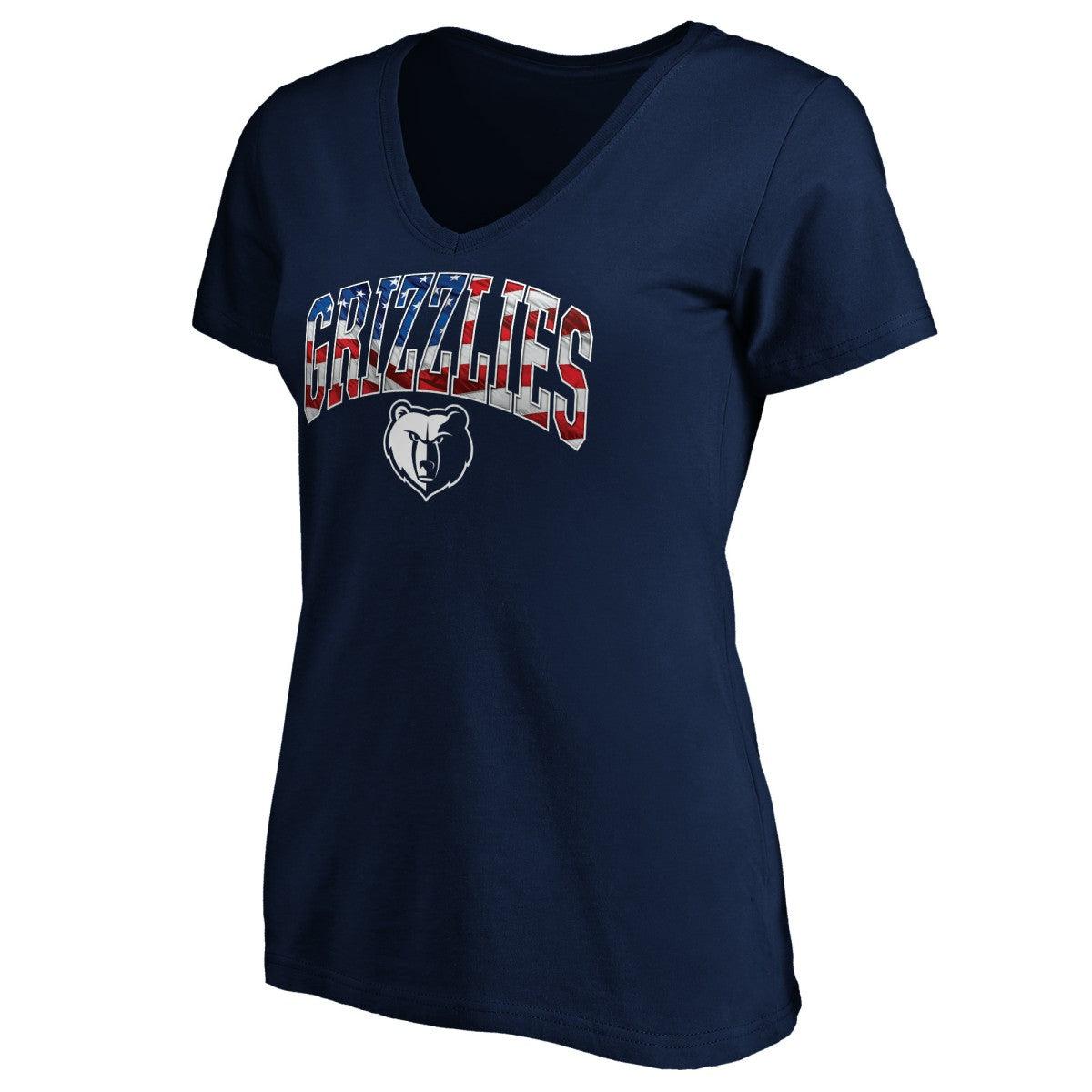 Memphis Grizzlies Women's Banner Wave V-Neck T-Shirt - Navy on sale