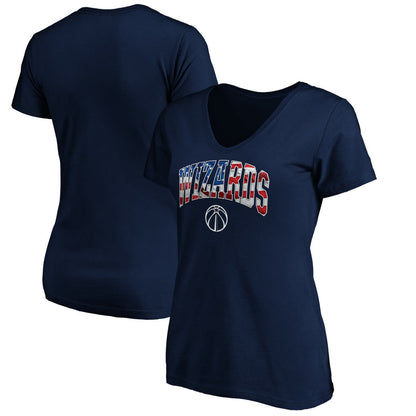 Washington Wizards Women's Banner Wave V-Neck T-Shirt - Navy for sale