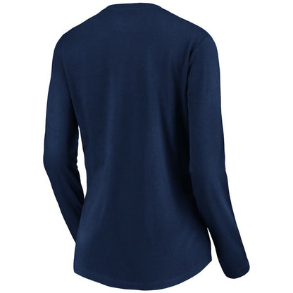 Denver Nuggets Women's Banner Wave V-Neck Long Sleeve T-Shirt sale - Navy online