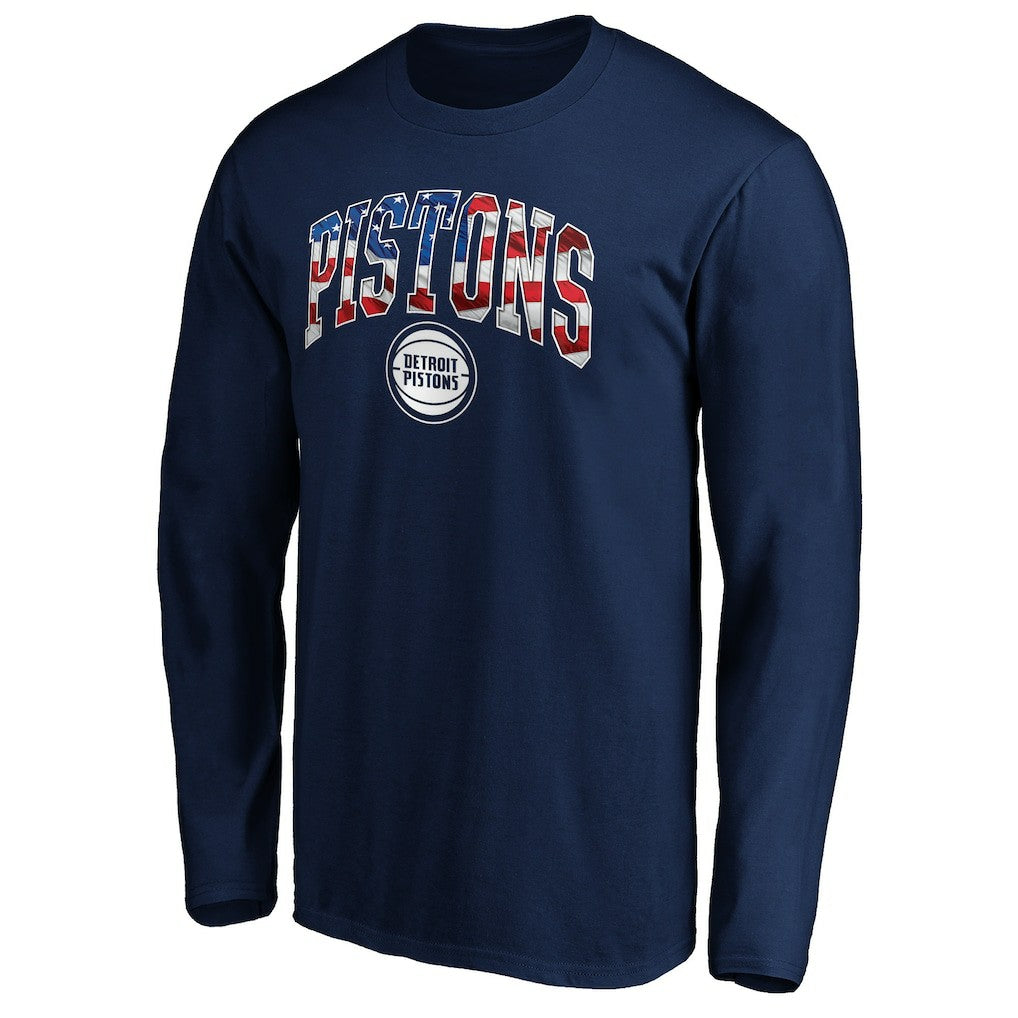 Detroit Pistons Banner Wave Long Sleeve T-Shirt sale - Navy shop