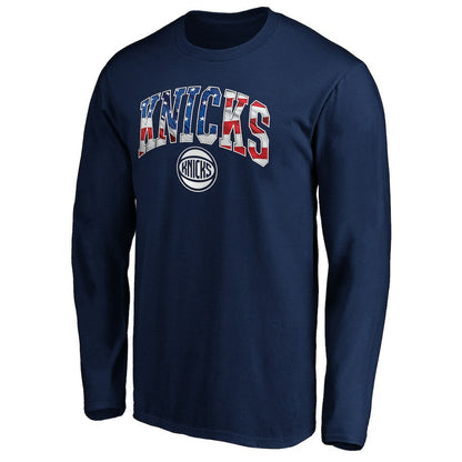 New York Knicks Banner Wave Long Sleeve T-Shirt - Navy cheap