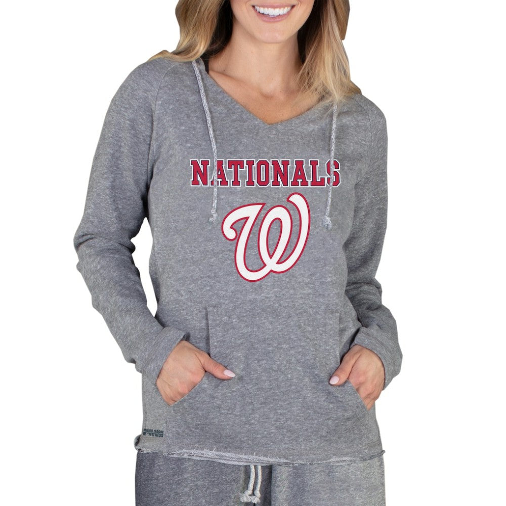 Washington Nationals Concepts Sport Women's Mainstream Terry Long Sleeve Hoodie Top - Gray