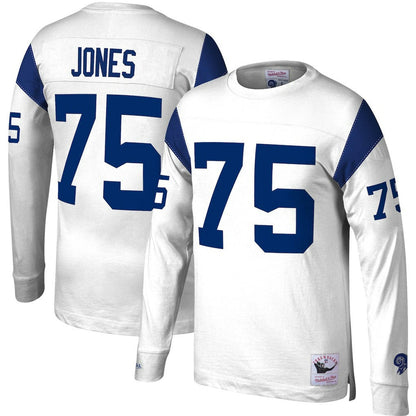 Deacon Jones Los Angeles Rams Throwback Retired Player Name & Number Long Sleeve Top - White discount