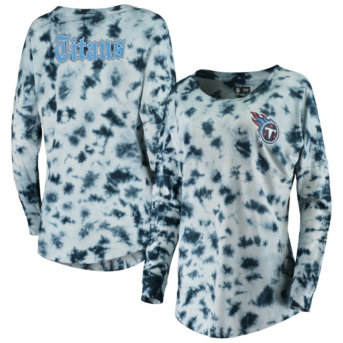 Tennessee Titans New Era Women's Tie-Dye Long Sleeve T-Shirt - Navy cheap