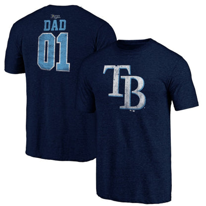 Tampa Bay Rays Father's Day Greatest Dad Tri-Blend T-Shirt - Navy