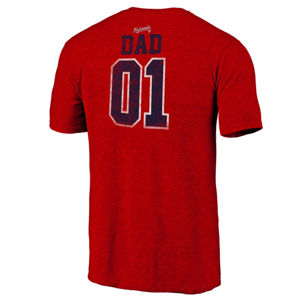 Washington Nationals Father's Day Greatest Dad Tri-Blend T-Shirt - Red