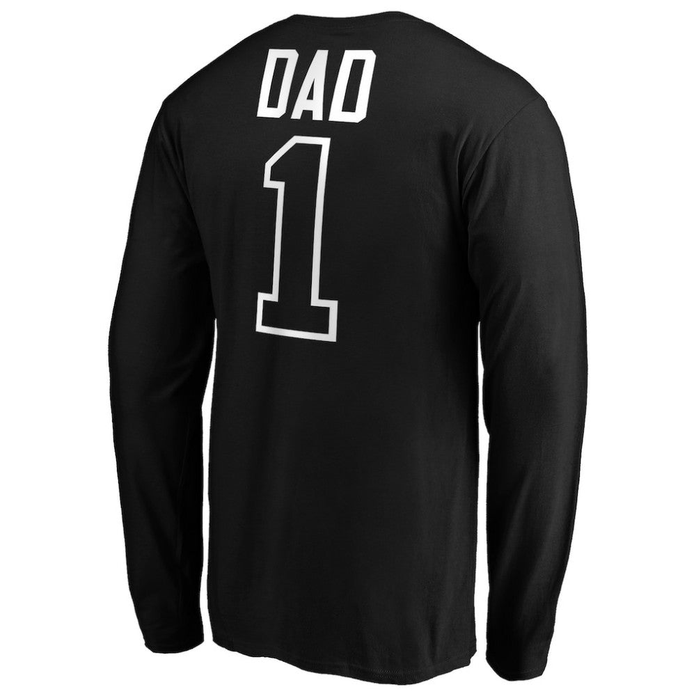 Miami Marlins Father's Day #1 Dad Long Sleeve T-Shirt - Black