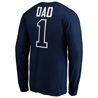 Tampa Bay Rays Father's Day #1 Dad Long Sleeve T-Shirt - Navy