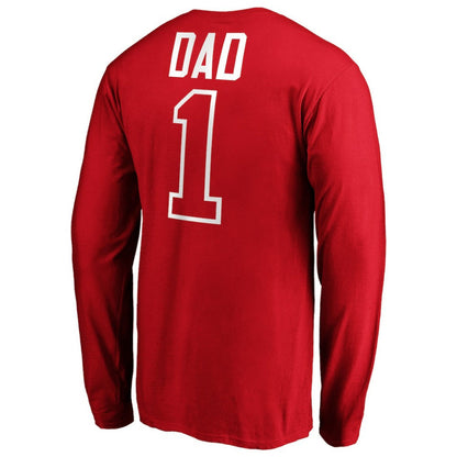 Washington Nationals Father's Day #1 Dad Long Sleeve T-Shirt - Red