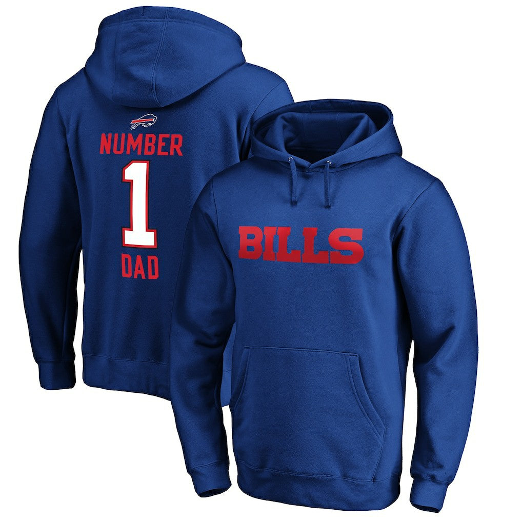 Buffalo Bills #1 Dad Pullover Hoodie - Royal on sale
