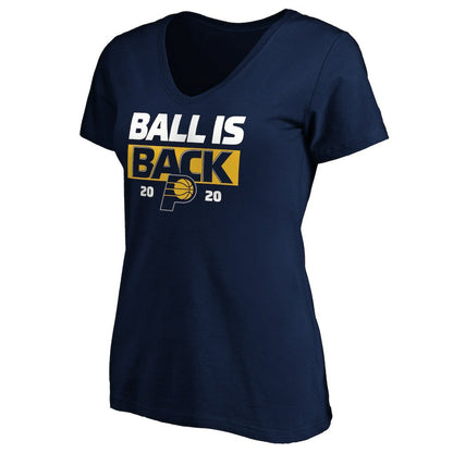 Indiana Pacers Women's Ball Is Back V-Neck T-Shirt - Navy online