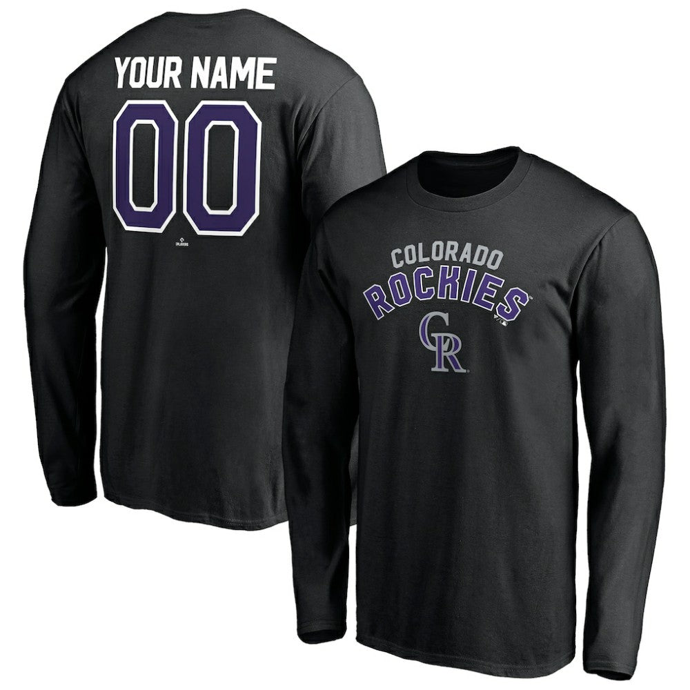 Colorado Rockies Personalized Winning Streak Name & Number Long Sleeve T-Shirt - Black