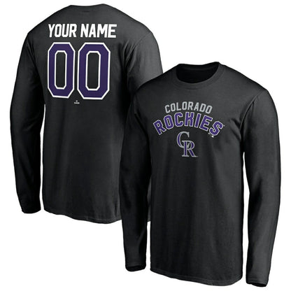 Colorado Rockies Personalized Winning Streak Name & Number Long Sleeve T-Shirt - Black