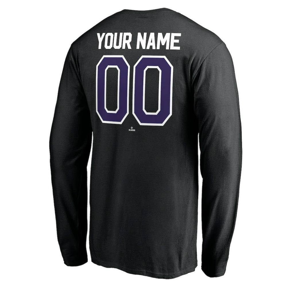 Colorado Rockies Personalized Winning Streak Name & Number Long Sleeve T-Shirt - Black