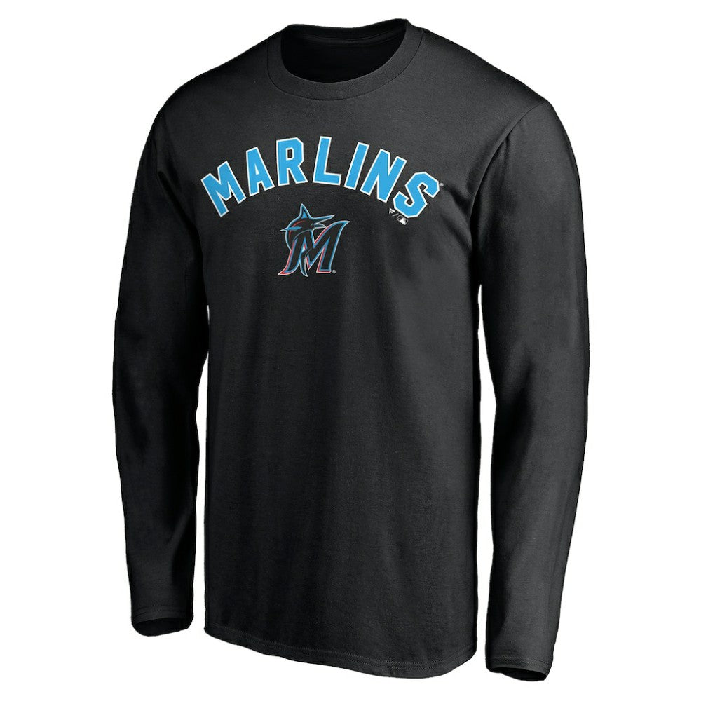 Miami Marlins Personalized Winning Streak Name & Number Long Sleeve T-Shirt - Black