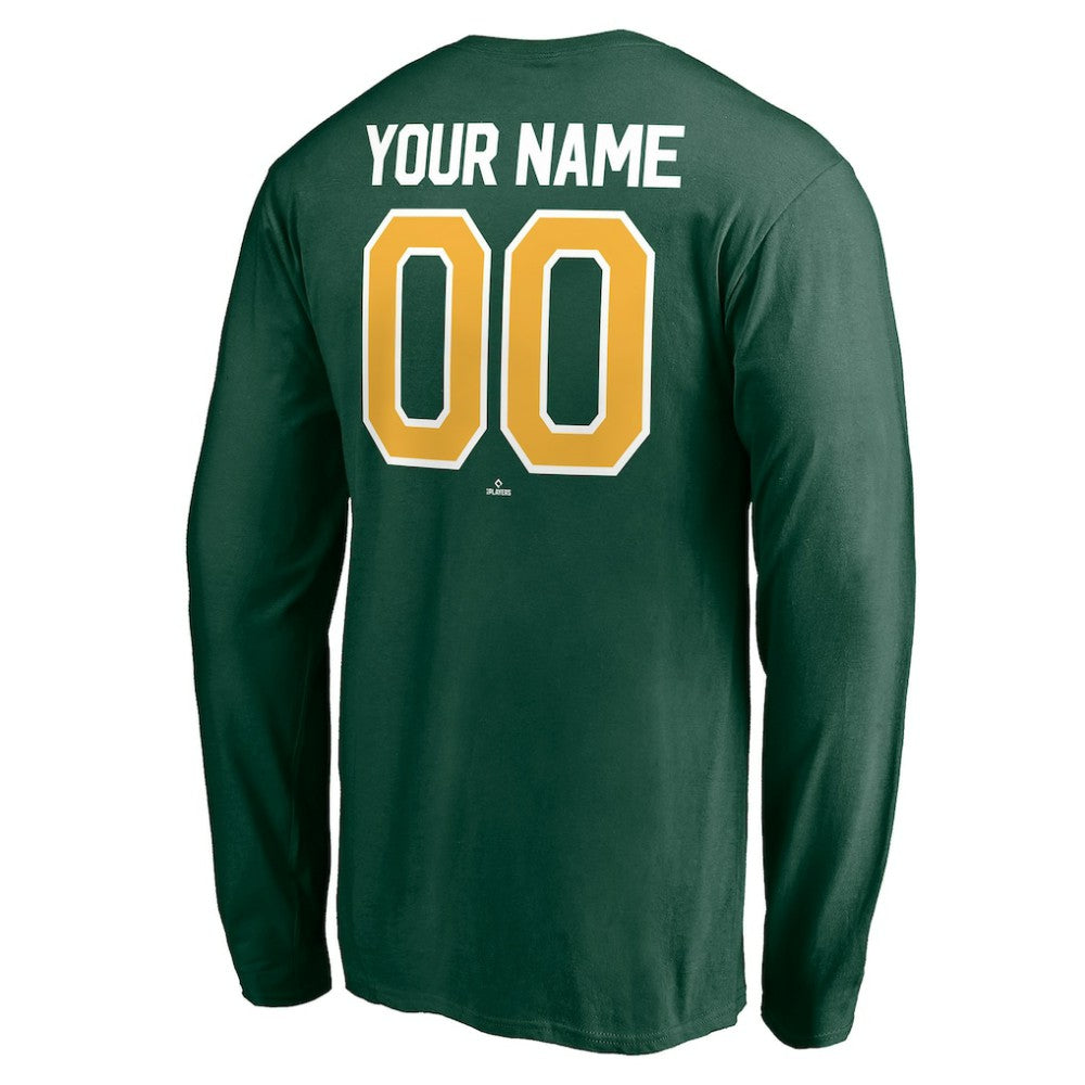 Athletics Personalized Winning Streak Name & Number Long Sleeve T-Shirt - Green
