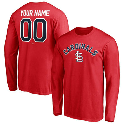 St. Louis Cardinals Personalized Winning Streak Name & Number Long Sleeve T-Shirt - Red