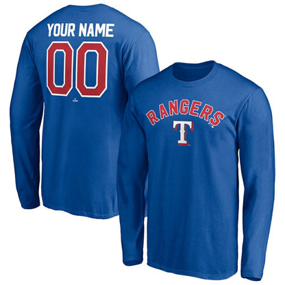 Texas Rangers Personalized Winning Streak Name & Number Long Sleeve T-Shirt - Royal