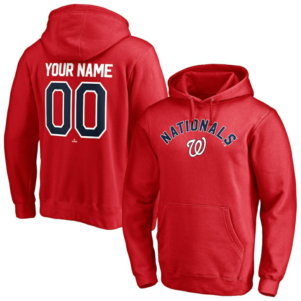 Washington Nationals Personalized Winning Streak Name & Number Pullover Hoodie - Red
