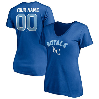 Kansas City Royals Women's Personalized Winning Streak Name & Number V-Neck T-Shirt - Royal