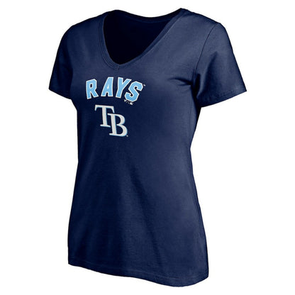 Tampa Bay Rays Women's Personalized Winning Streak Name & Number V-Neck T-Shirt - Navy