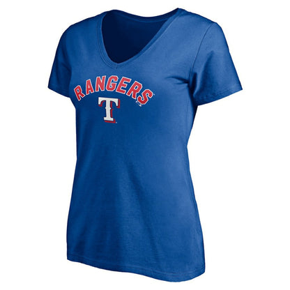 Texas Rangers Women's Personalized Winning Streak Name & Number V-Neck T-Shirt - Royal