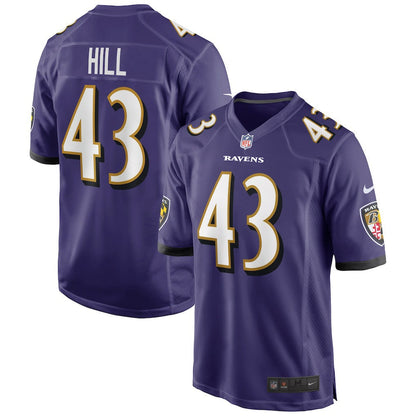 Justice Hill Baltimore Ravens Game Jersey - Purple | Nike sale