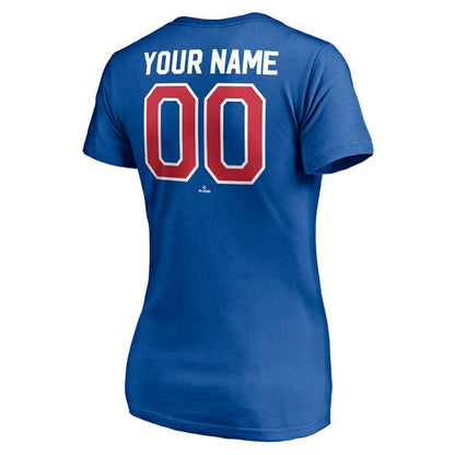 Texas Rangers Women's Cooperstown Winning Streak Personalized Name & Number V-Neck T-Shirt - Royal