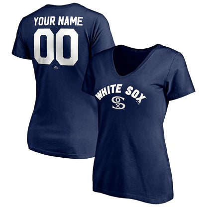 Chicago White Sox Women's Cooperstown Winning Streak Alternate Personalized Name & Number V-Neck T-Shirt - Navy