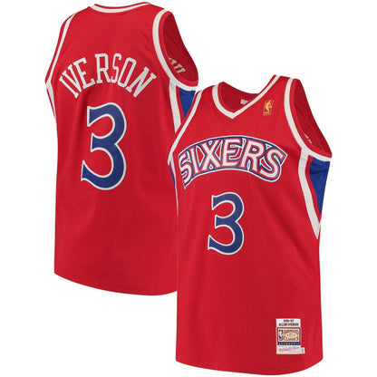 Allen Iverson Philadelphia 76ers 1996/97 Hardwood Classics Authentic Jersey - Red | Mitchell & Ness online